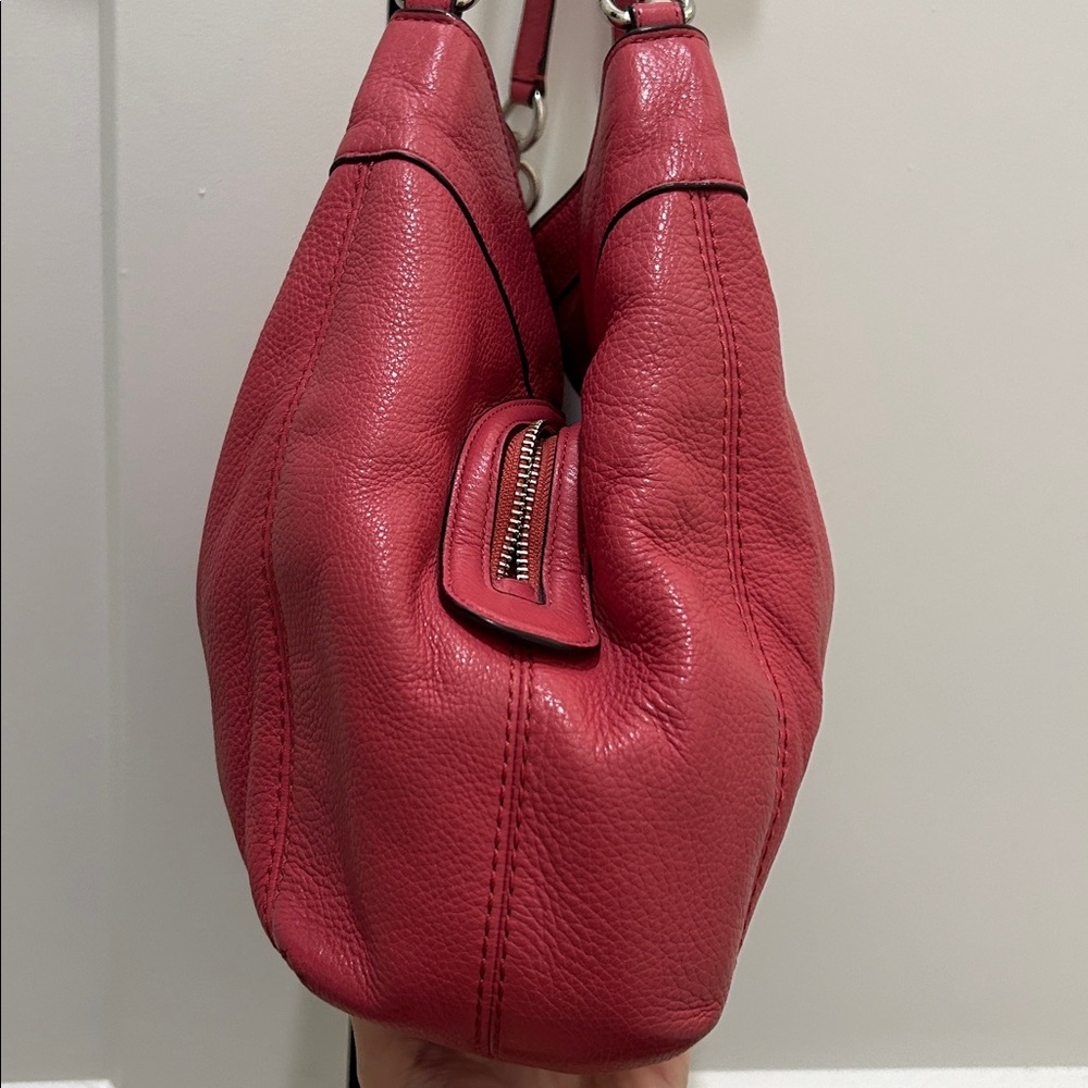 Coach Lexy Pebbled Leather Shoulder Bag in Strawberry Pink - Picture 8 of 13